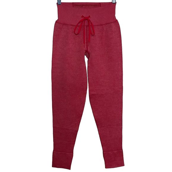 PINK Victoria's Secret Pants - Victoria's Secret Pink Active Waffle Knit Jogger Pants Red Drawstring Waist M